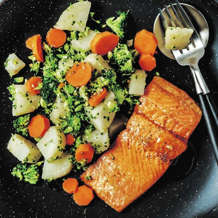 Image for Glazed Teriyaki Salmon with Stir-Fried Vegetables
