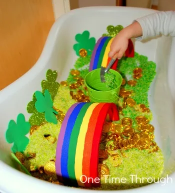 Image for St. Patricks Day Shamrock Math Sensory Bin