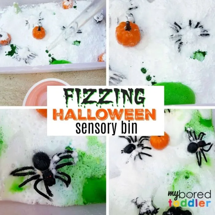 Image for Halloween Fizzing Science Sensory Bin - vinegar and baking soda