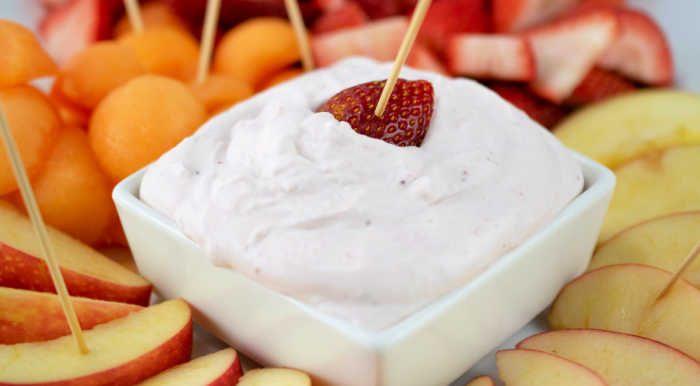 strawberry fruit mousse dip