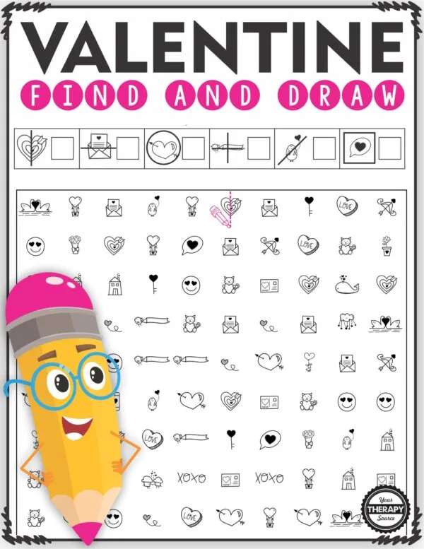 Image for Valentine Visual Motor Packet - Find and Draw
