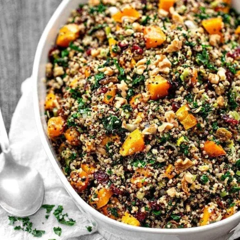 Image for Butternut Squash and Kale Quinoa Stuffing (The BEST Gluten-Free Stuffing!)