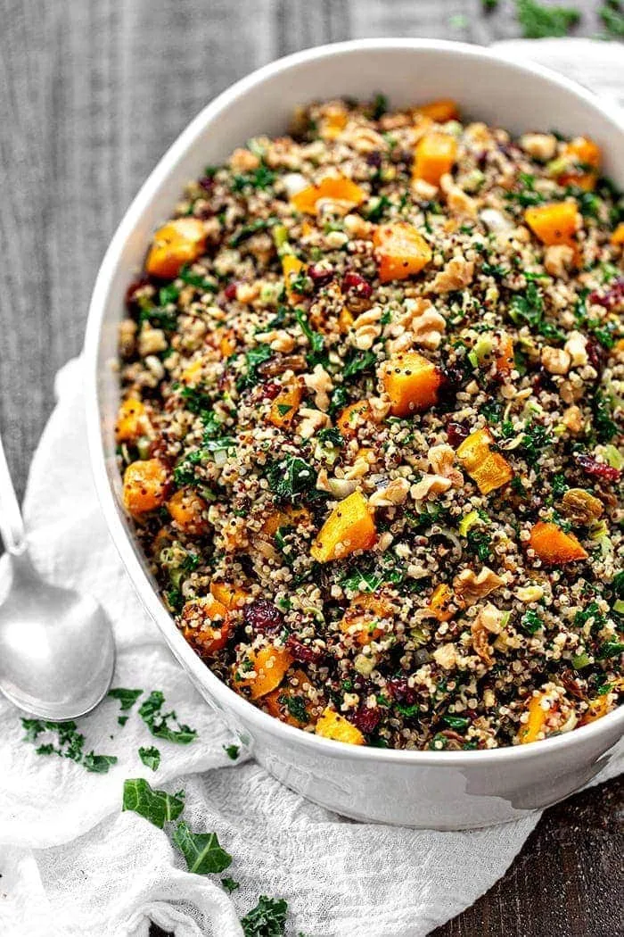 Image for Butternut Squash and Kale Quinoa Stuffing (The BEST Gluten-Free Stuffing!)
