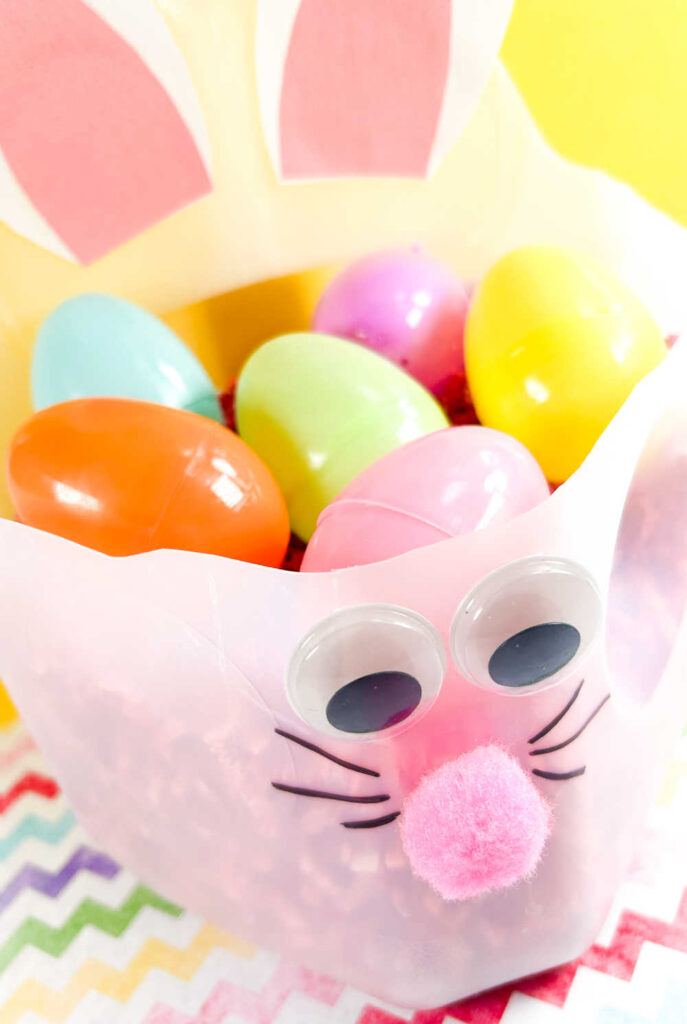 Use this adorable bunny craft as your Easter bunny basket for the season or as a fun art project to do with the kids!