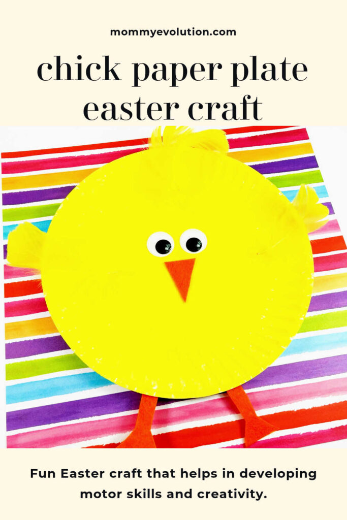 Paper plate chick is a fun and easy Easter craft activity that can be enjoyed by kids of all ages! Not only is this craft a great way to keep kids entertained, but it also helps in developing their motor skills and creativity.