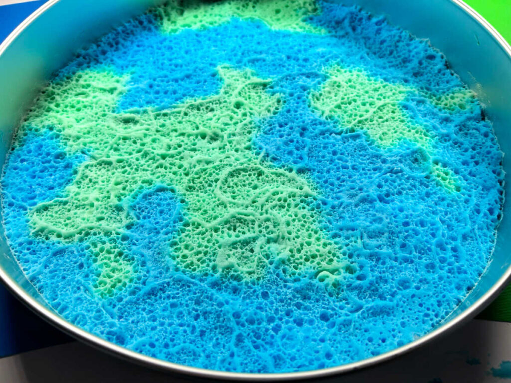 completed earth day experiment that looks like planet earth