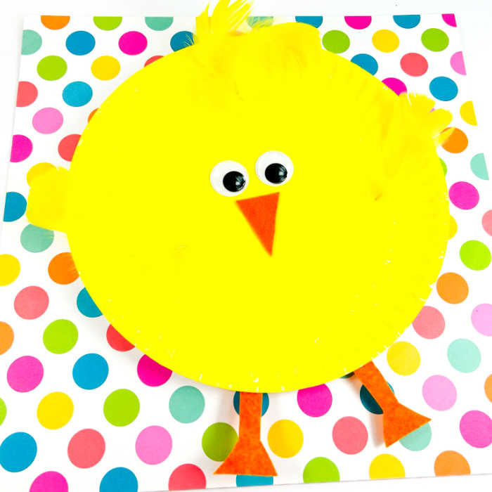 paper plate chicken easter craft for kids