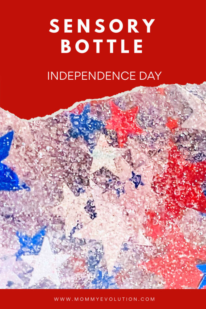 As we commemorate the spirit of Independence Day, these captivating sensory bottles combine the vibrant colors of red, silver and blue with shimmering star confetti to create a captivating visual and tactile journey.