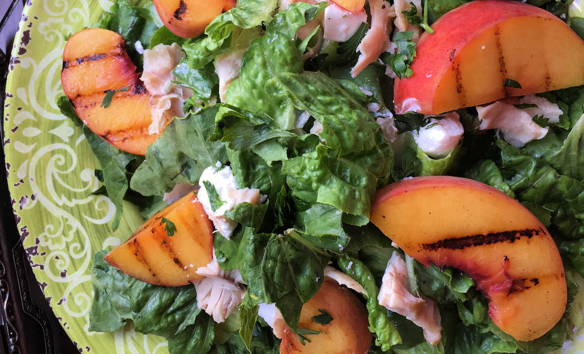 Grilled Peach Salad with Champagne Vinaigrette