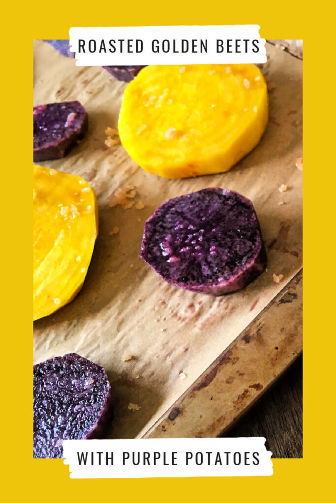 Roasted golden beets and purple potatoes create a visually stunning and flavorful dish that celebrates the vibrant colors and earthy flavors of these delightful root vegetables. 