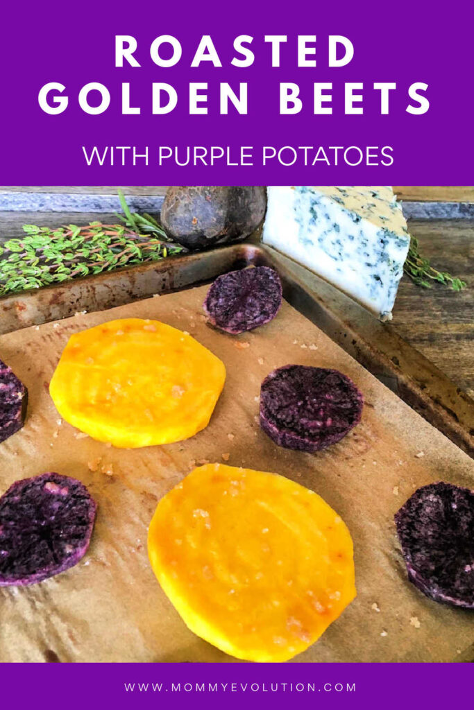 roasted golden beets with purple potatoes