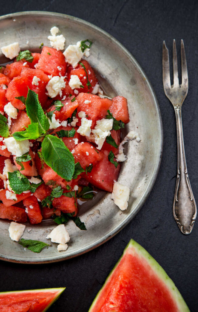 This is the Best Watermelon Salad you'll find - a refreshing and vibrant combination of juicy watermelon, tangy feta cheese and aromatic herbs with a perfect Lime-Cilantro Vinaigrette.