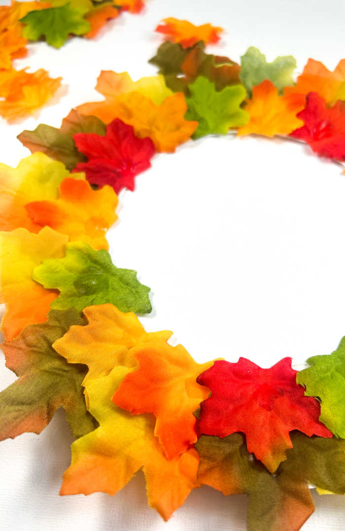 Paper Plate Fall Leaf Wreath