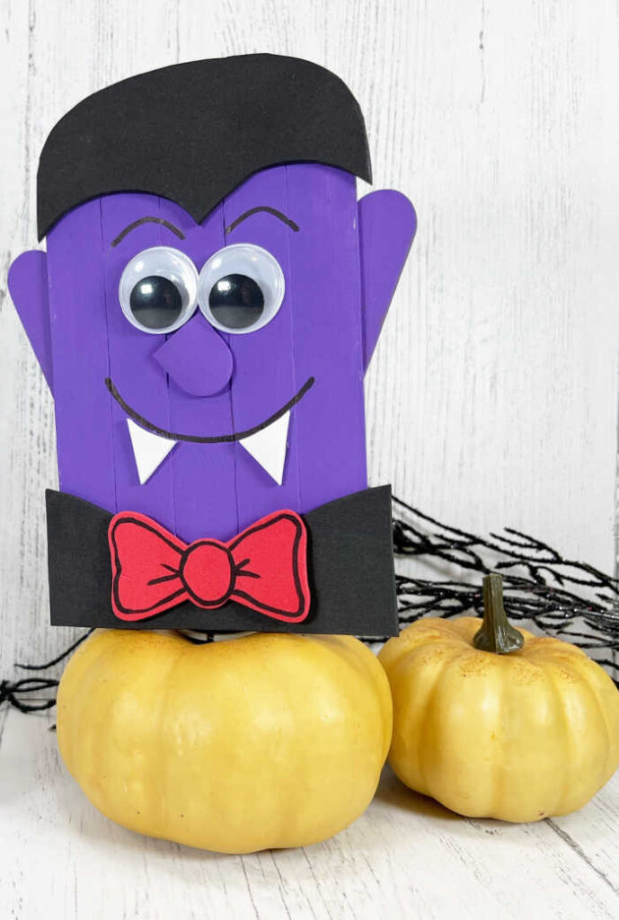 count dracula vampire craft with craft popsicle sticks - perfect for halloween 