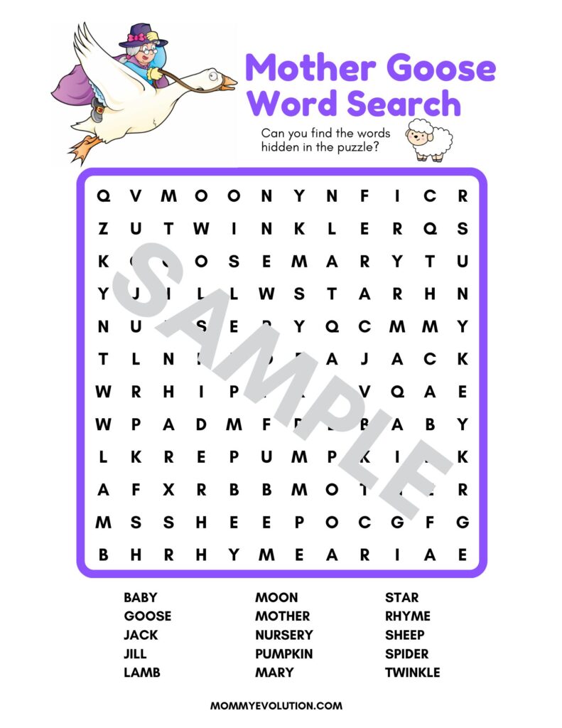 mother goose word search