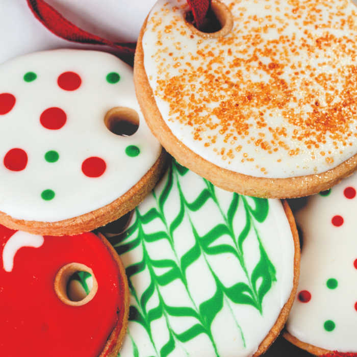 decorated ornament cookies
