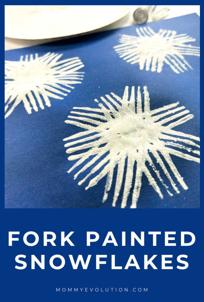 Fork Painted Snowflakes for Toddlers and Preschoolers -  terrific fine motor activity