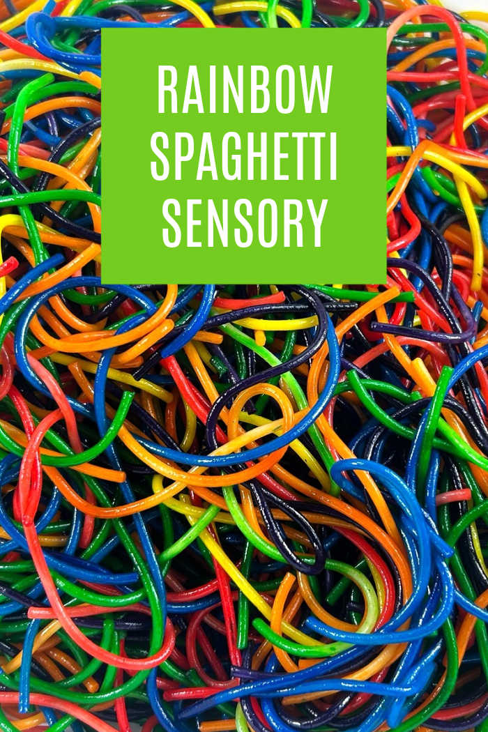 DIY Rainbow Spaghetti for Sensory Play