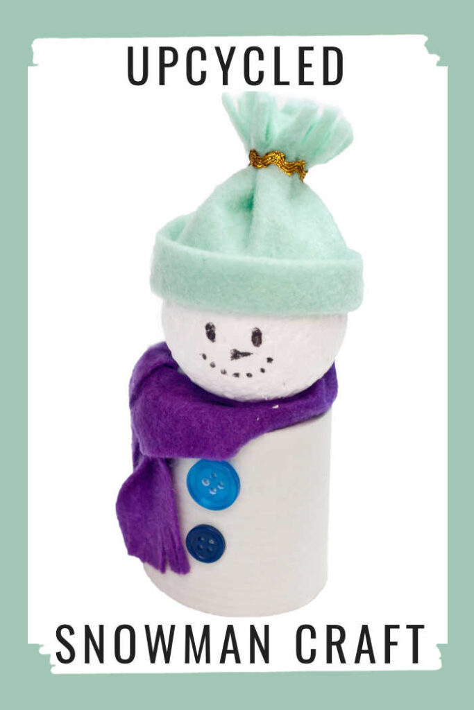 upcycled snowman from Yogurt Containers or Cardboard Tubes