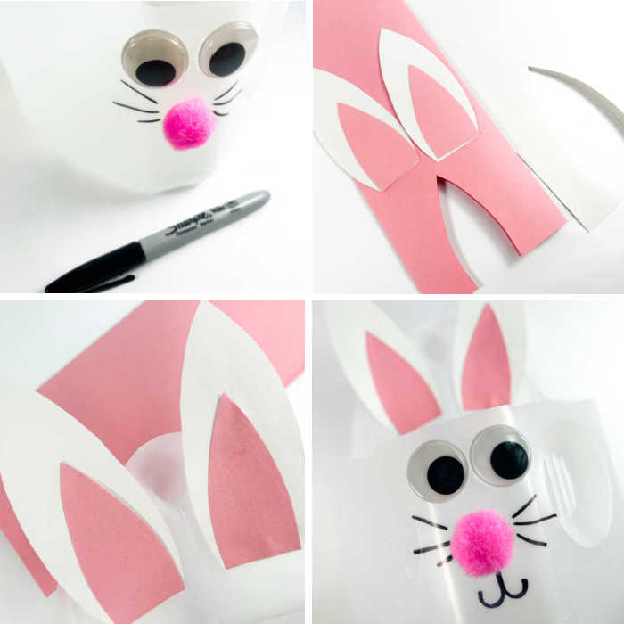 easter bunny jug craft in process