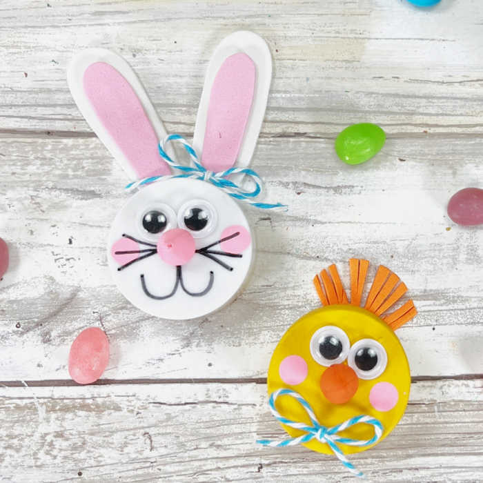 easter votive candle bunny and chick craft for kids and teens