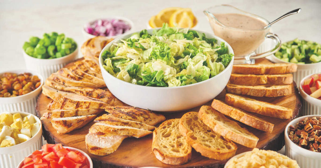 Chicken Caesar Charcuterie Salad Board