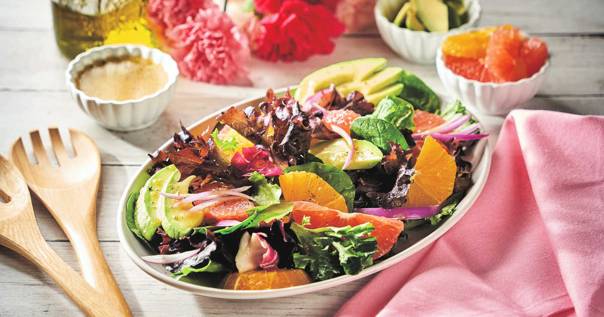 mixed green salad with citrus dressing recipes Winter Citrus and Greens Salad with Citrus Vinaigrette