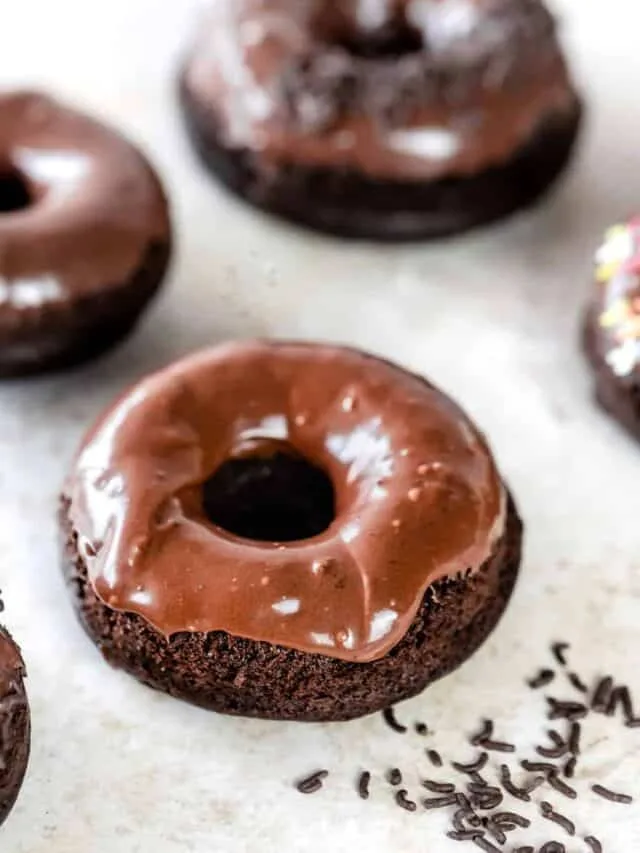 Image for Baked Chocolate Mini Cake Mix Donuts with Chocolate Glaze