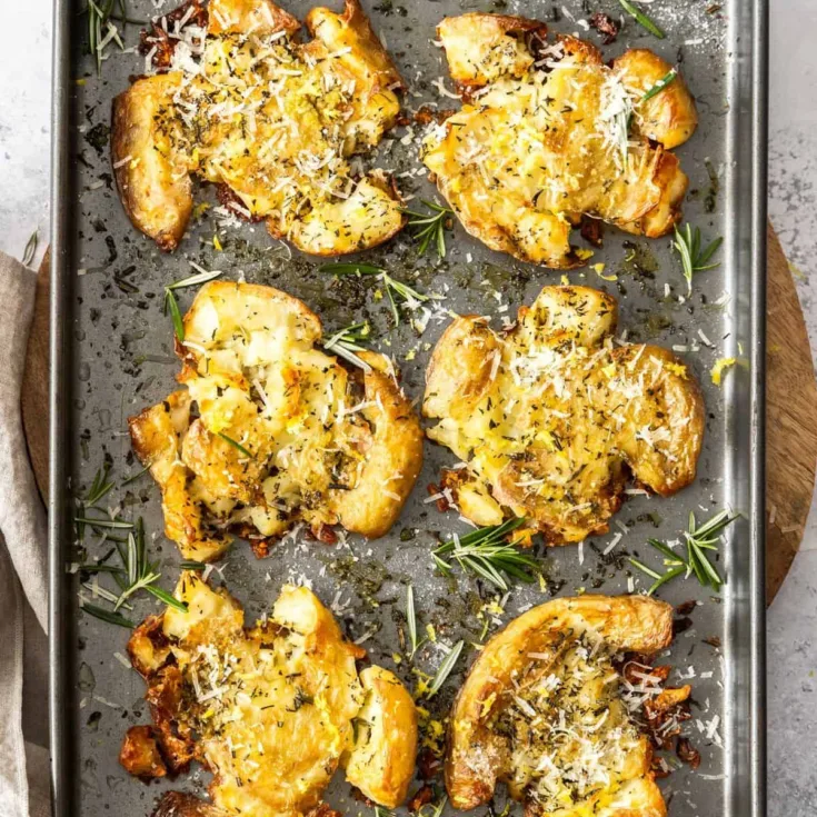 Image for Crispy Roasted Smashed Potatoes with Parmesan and Lemon