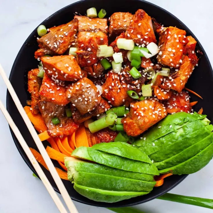Image for Cooked Salmon Poke Bowl With Easy Sauce