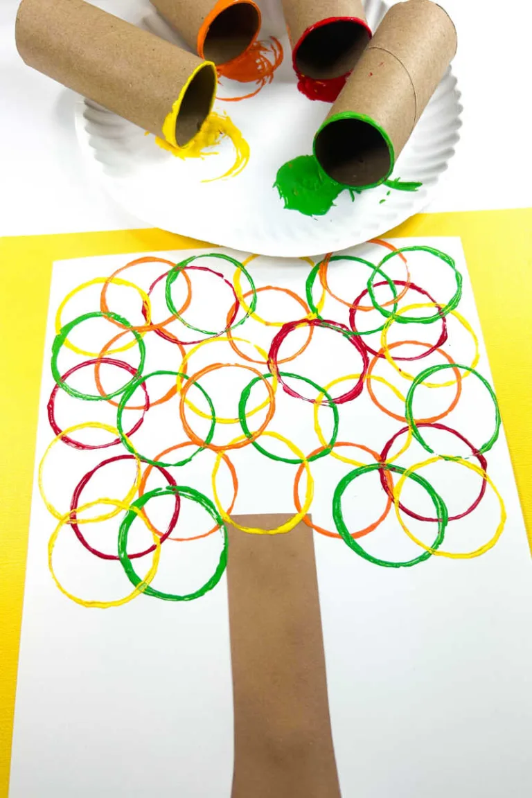 Easy Fall Tree Craft with Toilet Paper Rolls