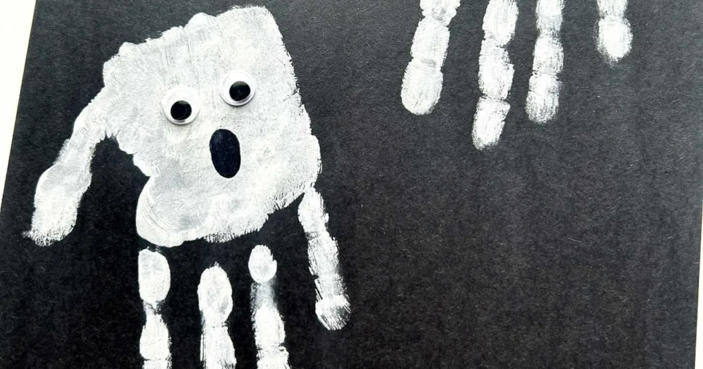 This ghost handprint art blends creativity, sensory play and meaningful memories into a Halloween craft both kids and parents will love.