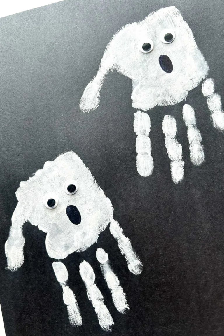 Ghost Handprint Art Halloween Craft for Kids