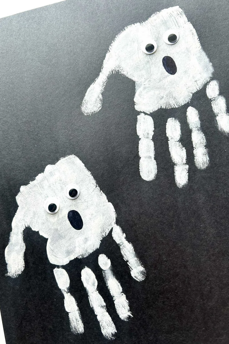 Ghost Handprint Art Halloween Craft for Kids
