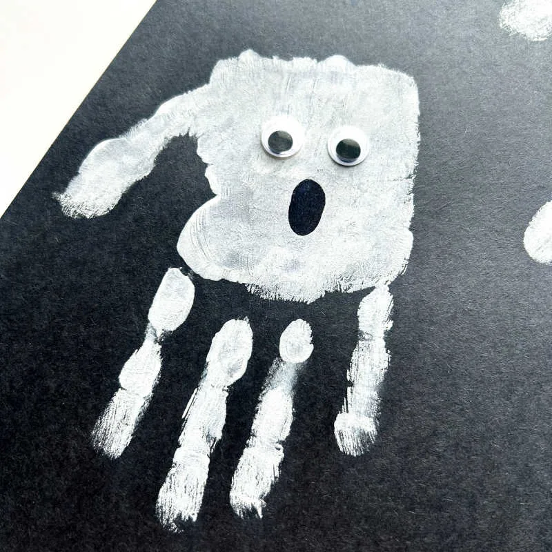 These activities extend the Ghost Handprint Art Halloween Craft while supporting creativity, fine motor skills, emotional expression, and seasonal learning.