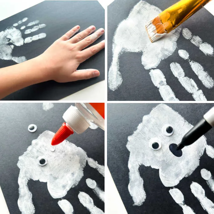 How to Make Ghost Handprint Art - in progress