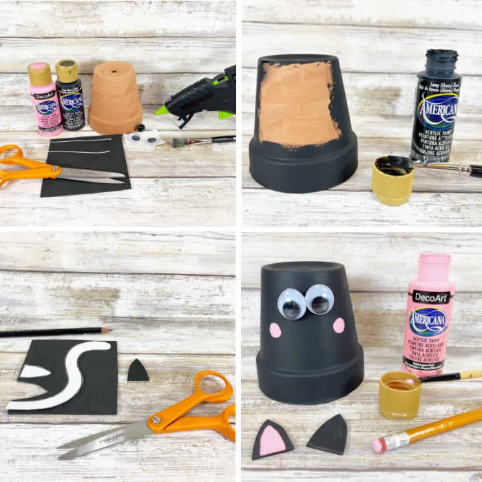 How To Make Hocus Pocus Cat Craft in process