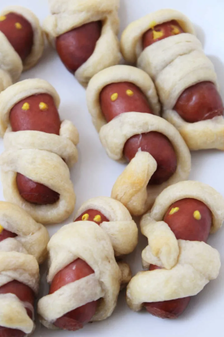 Mini Mummy Hot Dogs Appetizer