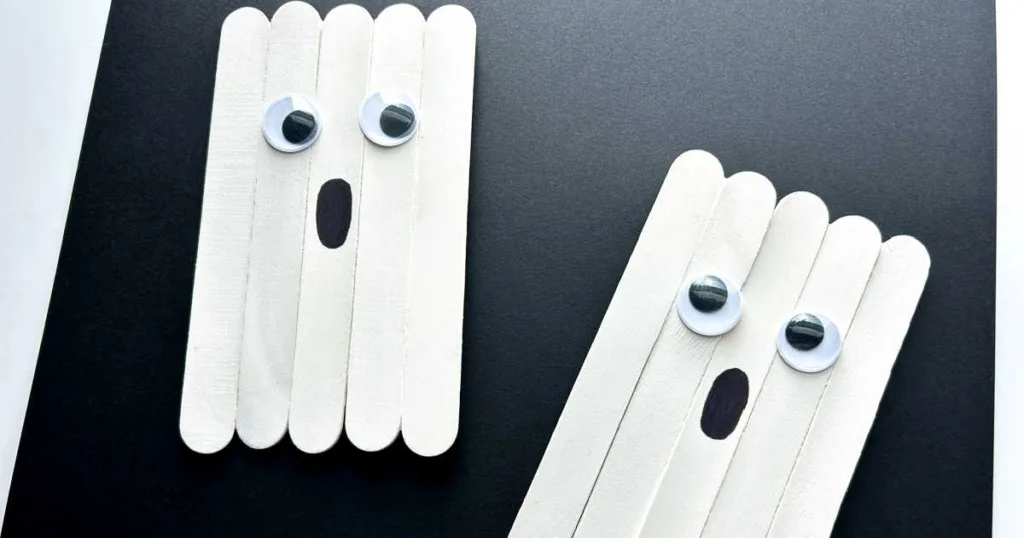 This popsicle stick ghost craft delivers simple Halloween fun with skill-building benefits, making it a favorite for kids and parents alike.