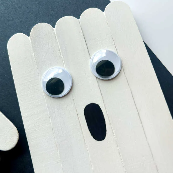 These activities extend the Popsicle Stick Ghost Craft while encouraging creativity, fine motor development, early learning skills and festive Halloween fun.