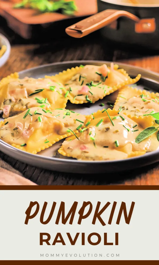 Elevate your dinner table with Pumpkin Ravioli, a seasonal favorite that combines tender dumplings filled with rich, spiced pumpkin and Pecorino Romano cheese with a silky butter and cream sauce.