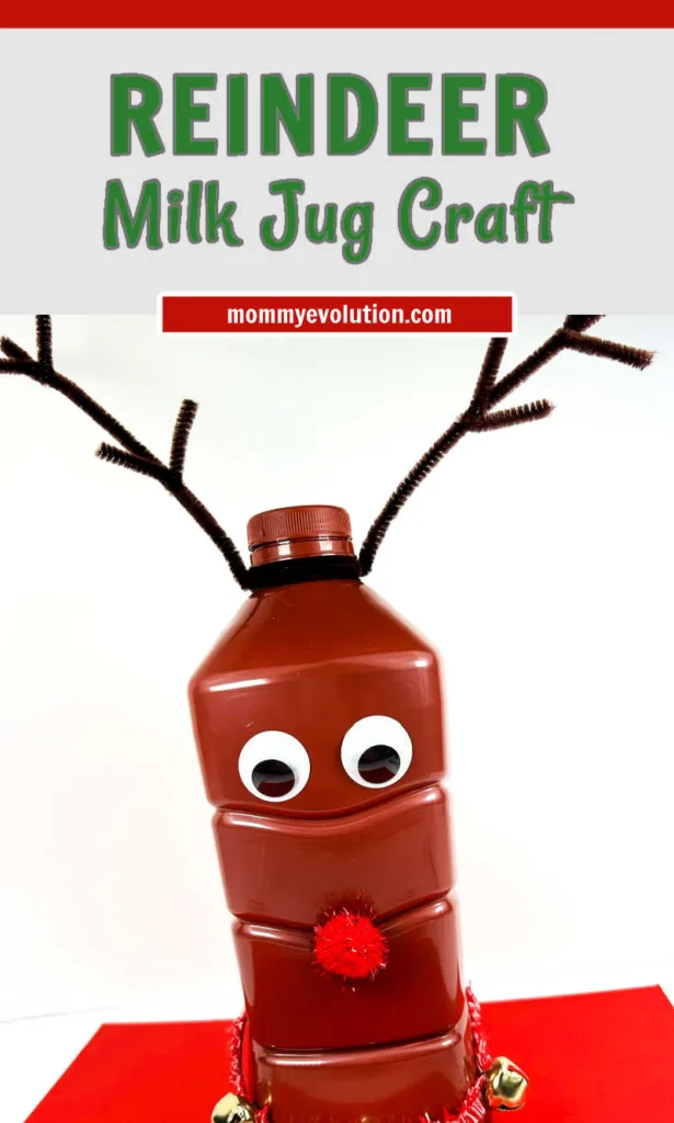Create a festive holiday decoration with this fun Milk Jug Reindeer craft for kids.