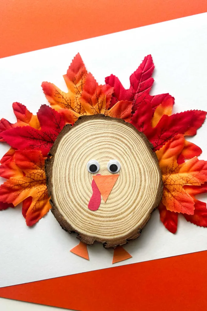 Wood Slice Turkey Craft for Kids