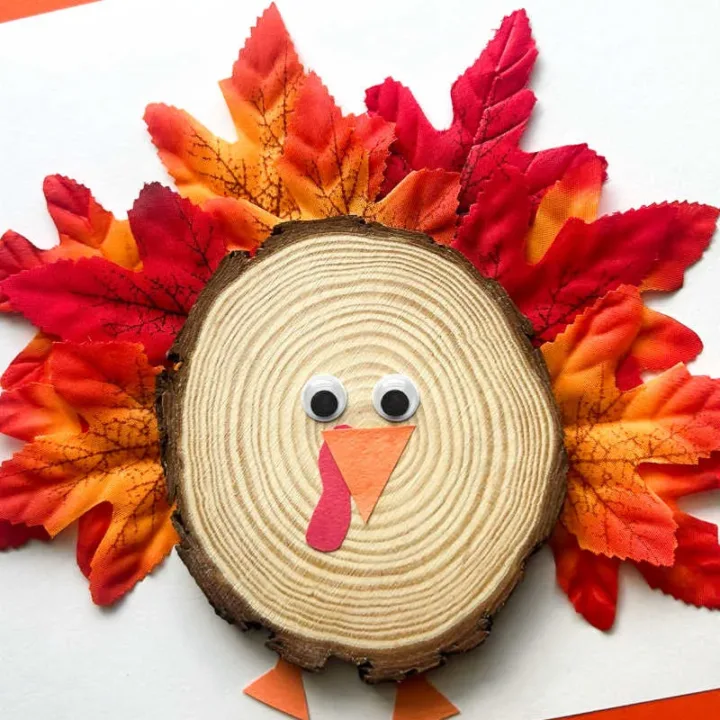Image for Wood Slice Turkey Craft for Kids