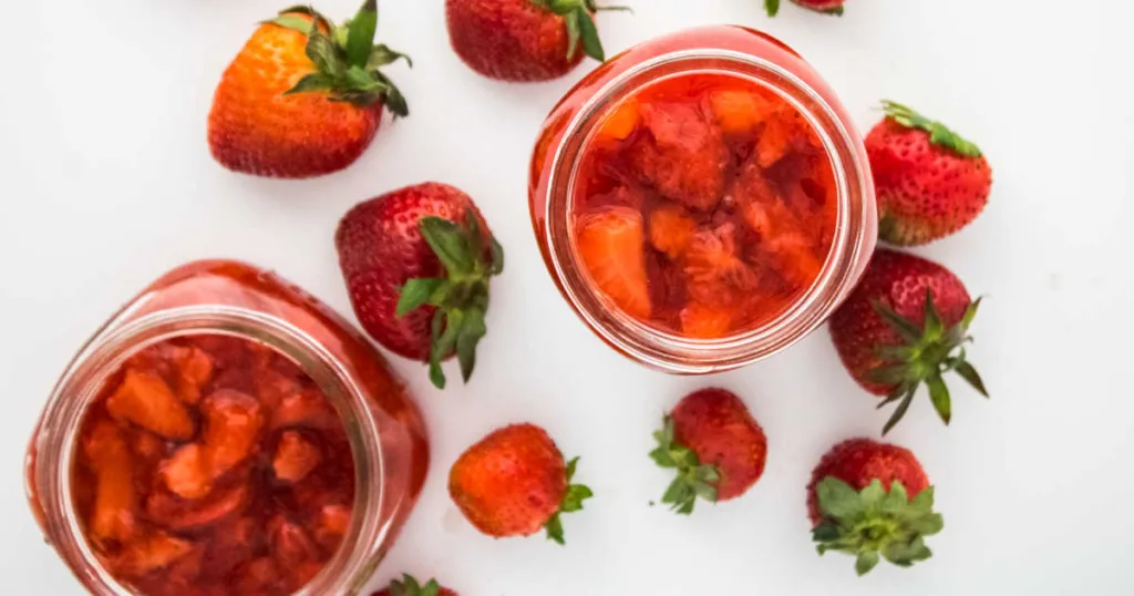 Strawberry preserves offer sweet, fruity flavor that complements a variety of foods and drinks.