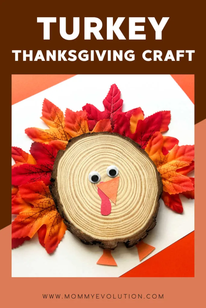 Wood Slice Turkey Craft turns a simple wood slice into a festive fall decoration that kids will love creating.