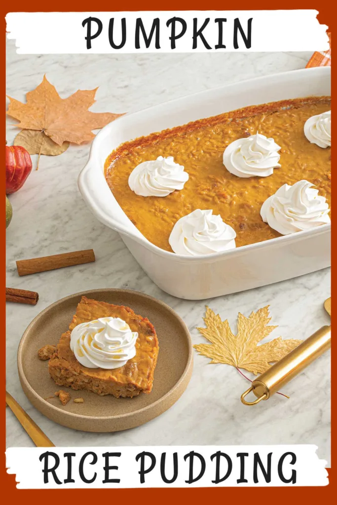 Easy Pumpkin Rice Pudding delivers warm, creamy comfort with tender rice, cozy pumpkin spice and a rich coconut milk base baked until perfectly set.