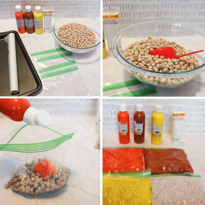 How to Dye Chickpeas for Sensory Play