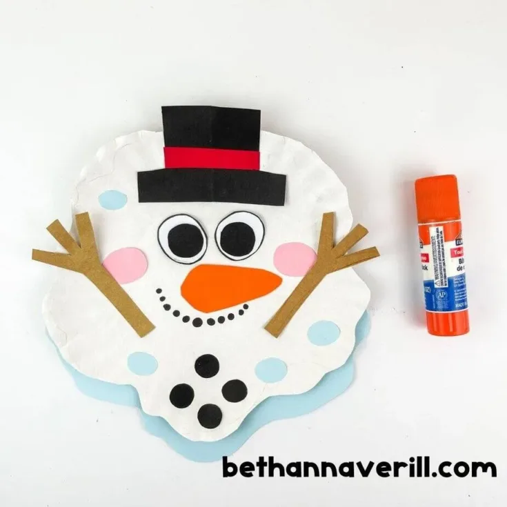 Image for Paper Plate Melted Snowman Craft for Preschoolers
