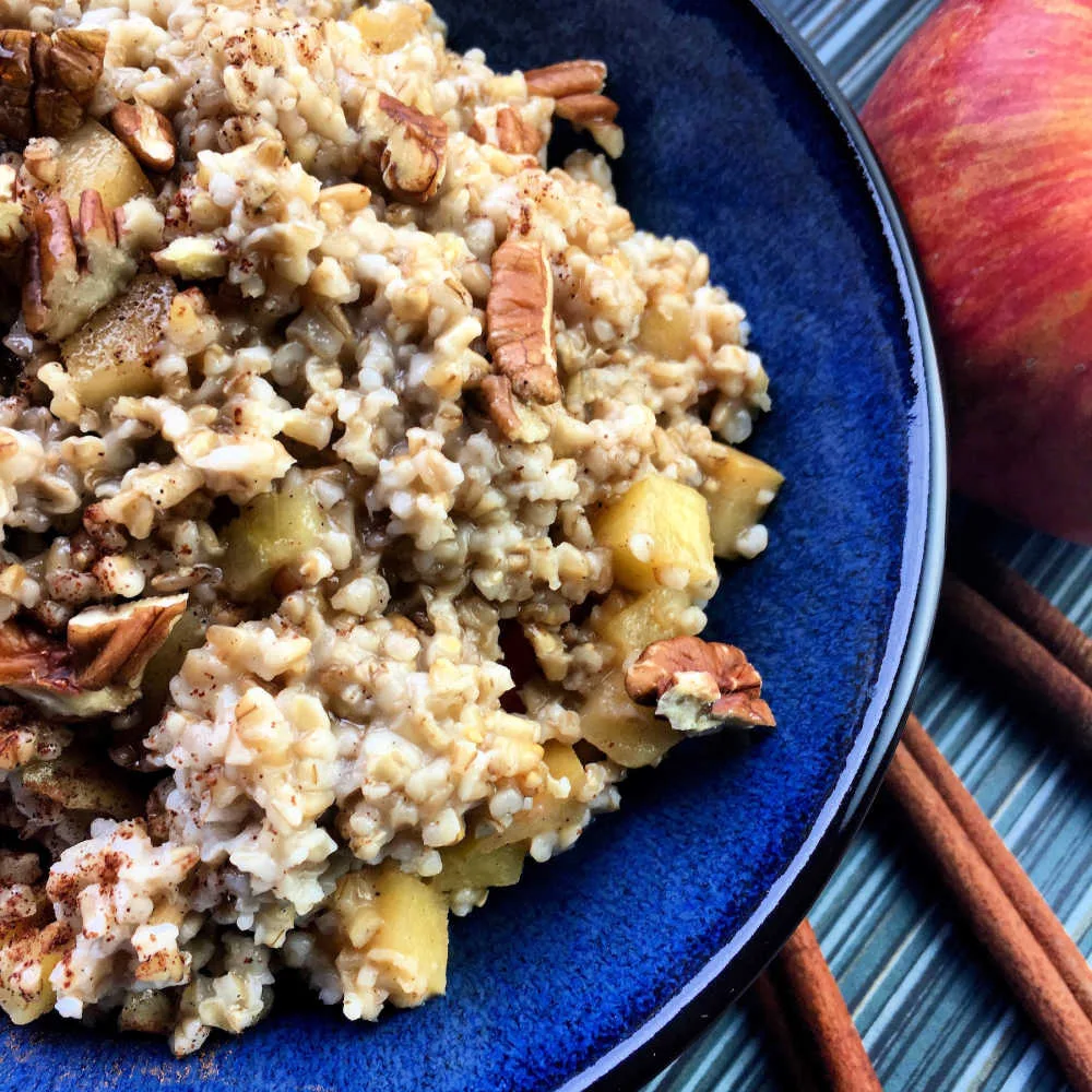 Slow Cooker Apple Cinnamon Oatmeal is balanced and satisfying